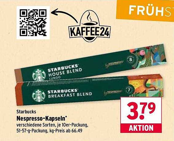 Starbucks Nespresso-Kapseln - verschiedene Sorten, je 10er-Packung