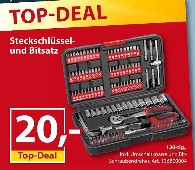 Steckschlüssel- und Bitsatz 130-teilig