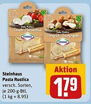 Steinhaus Pasta Rustica - Tomate-Mozzarella oder Steinpilz-Champignon
