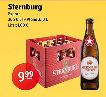 Sternburg Export - 20 x 0,5l für nur 9,99 €
