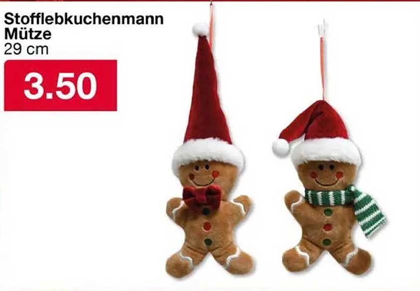 Stofflebkuchenmann Mütze 29 cm