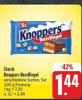Storck Knoppers NussRiegel, verschiedene Sorten, 5er Packung, 200 g