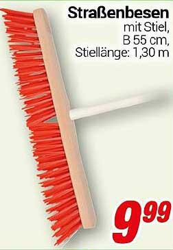 Straßenbesen mit Stiel, B 55 cm, Stiellänge: 1,30 m
