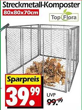Streckmetall-Komposter 80x80x70 cm von Top Flora