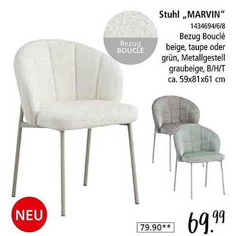 Stuhl „MARVIN“ mit Bezugs Bouclé