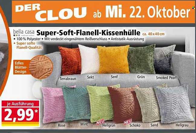 Super-Soft-Flanell-Kissenhülle – ca. 40 x 40 cm