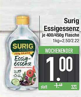 Surig Essig-Essenz je 400/450g Flasche