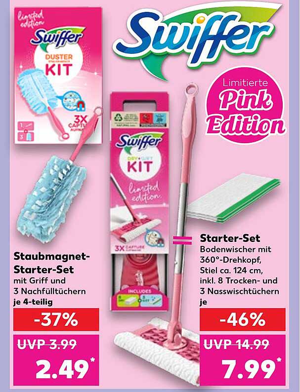 Swiffer Duster Kit & Bodenwischer Starter-Set - Limitierte Pink Edition