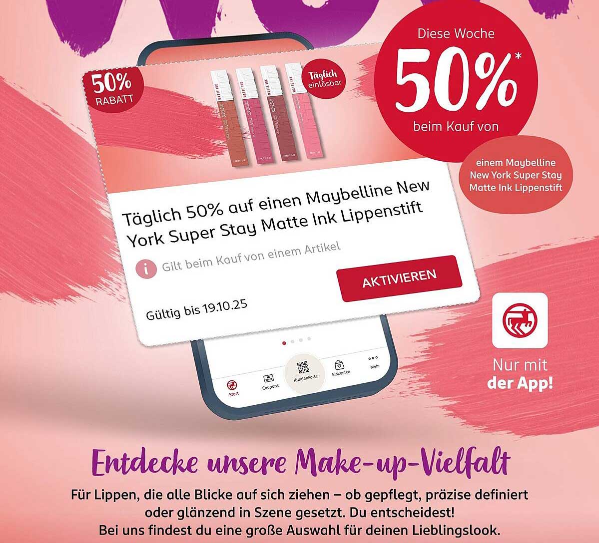 Täglich 50% auf einen Maybelline New York Super Stay Matte Ink Lippenstift