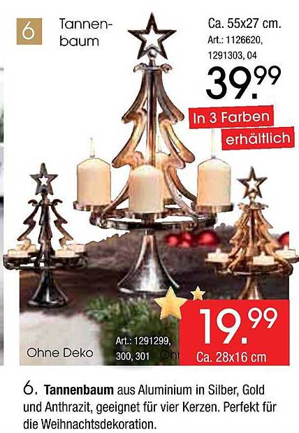 Tannenbaum aus Aluminium in Silber, Gold und Anthrazit