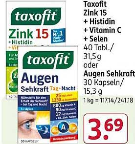 Taxofit Zink 15 + Histidin + Vitamin C + Selen 40 Tbl.