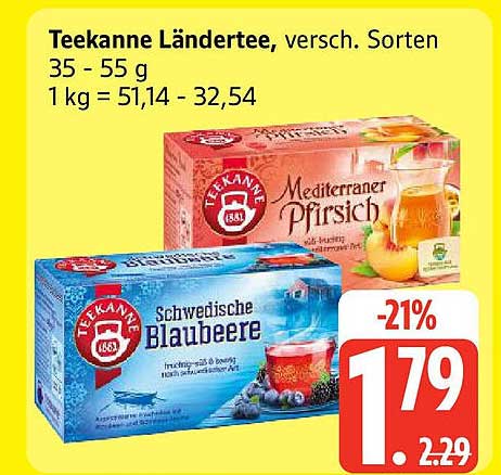 Teekanne Länderttee, verschiedene Sorten 35 - 55 g