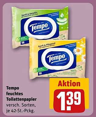 Tempo feuchtes Toilettenpapier, 42-St.-Packungen, diverse Sorten