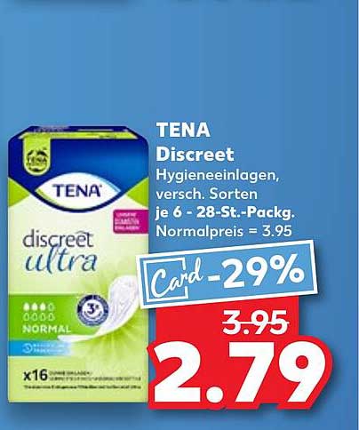 TENA Discreet Hygieneeinlagen - Angeboten im Kaufland-Prospekt