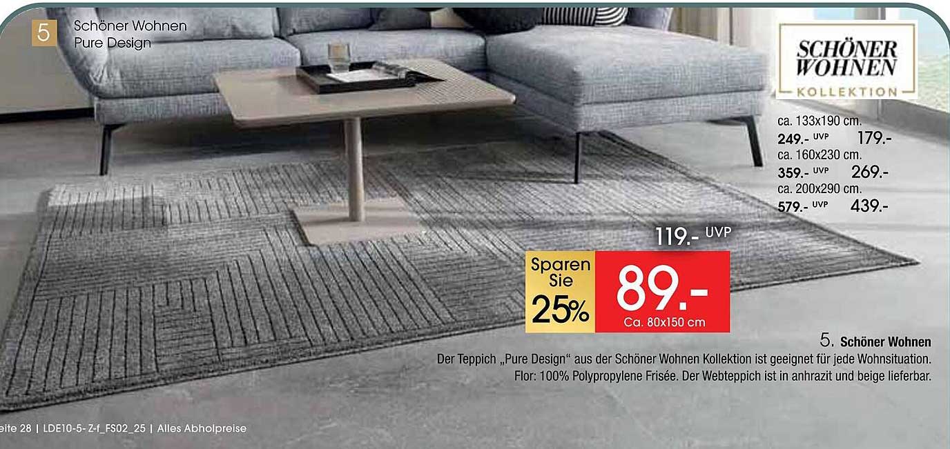Teppich „Pure Design“ aus der Schöner Wohnen Kollektion