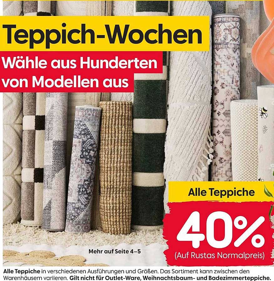 Teppich-Wochen – Wähle aus Hunderten von Modellen aus