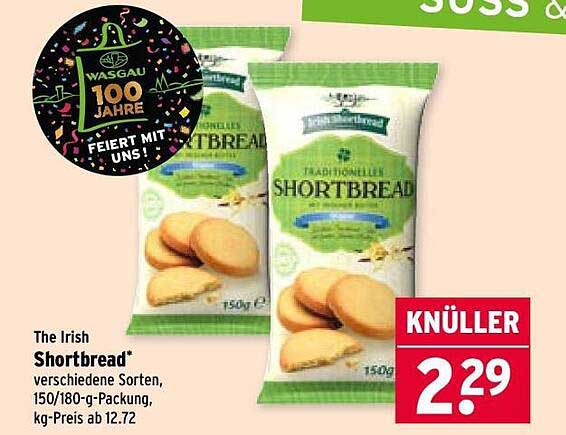 The Irish Shortbread verschiedene Sorten, 150/180-g-Packung