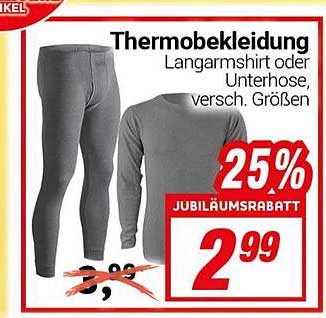 Thermobekleidung Langarmshirt oder Unterhose, versch. Größen