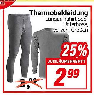 Thermobekleidung: Langarmshirt oder Unterhose, verschiedenste Größen