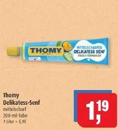 Thomy Delikatess-Senf 200-ml-Tube - mittel-scharf