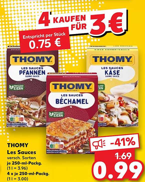 THOMY Les Sauces - 250 ml Packungen für nur 0,99 €