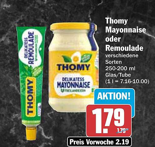 Thomy Mayonnaise oder Remoulade 250-200 ml