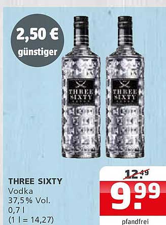 THREE SIXTY Vodka 0,7 l - Pfandfrei