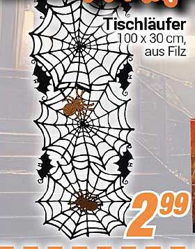 Tischläufer Spider Design 100 x 30 cm aus Filz