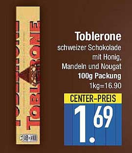 Toblerone - Schweizer Schokolade mit Honig, Mandeln und Nougat 100g