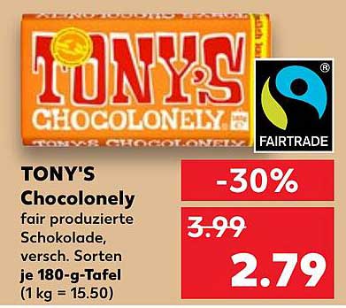 TONY'S Chocolonely Schokolade - 30% Rabatt!