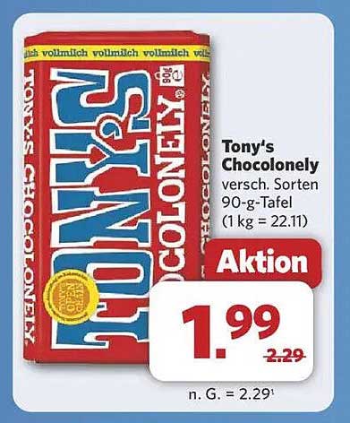 Tony's Chocolonely vollmilch Schokolade - 90-g-Tafel