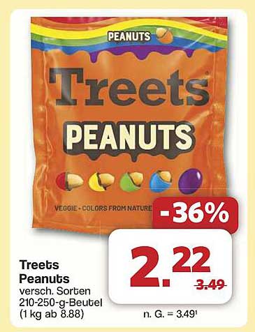 Treets Peanuts 210-250g-Beutel - Jetzt zugreifen!