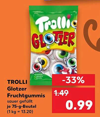 TROLLI Glotzer Fruchtgummis (75-g-Beutel)