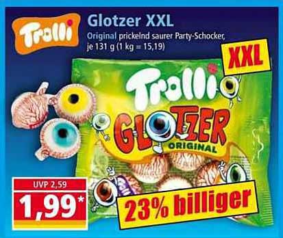 Trolli Glotzer XXL - Original prickelnd saurer Party-Schocker