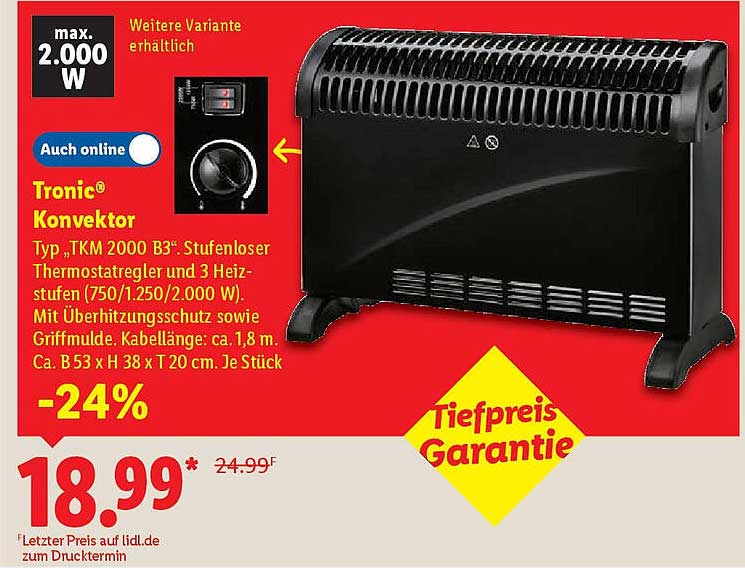 Tronic® Konvektor Typ „TKM 2000 B3“