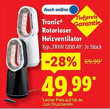 Tronic® Rotorloser Heizventilator Typ „TRHV 1200 A1“