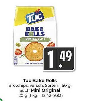 Tuc Bake Rolls - Tomate & Olive, 150 g