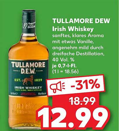 TULLAMORE DEW Irish Whiskey 0,7 l