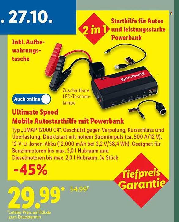 Ultimate Speed Mobile Autostarthilfe mit Powerbank