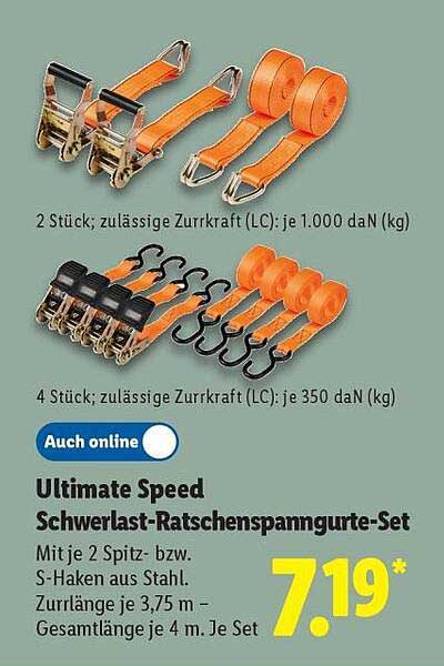 Ultimate Speed Schwerlast-Ratschenspanngurte-Set