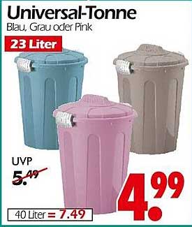 Universal-Tonne 23 Liter - Blau, Grau oder Pink