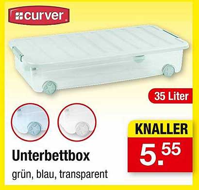 Unterbettbox Curver 35 Liter - grün, blau, transparent