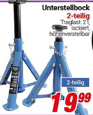 Unterstellbock 2-teilig, Traglast: 2 t, lackiert, höhenverstellbar