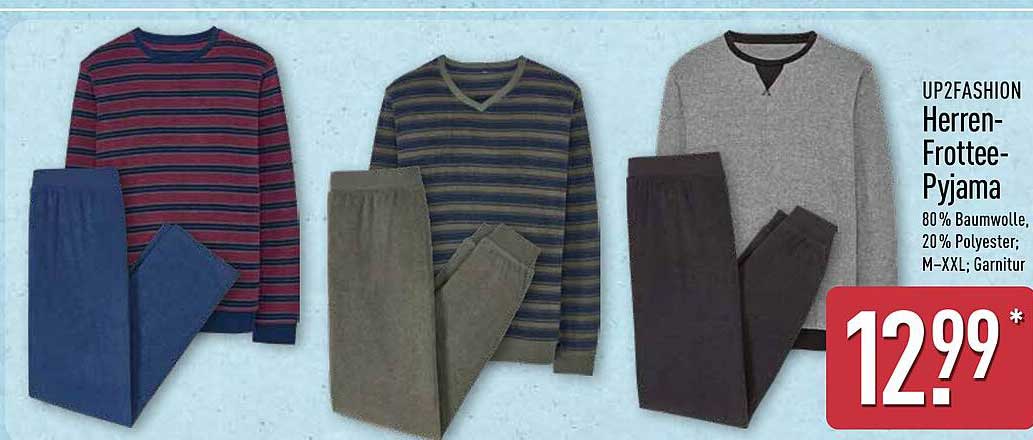 UP2FASHION Herren-Frottee-Pyjama