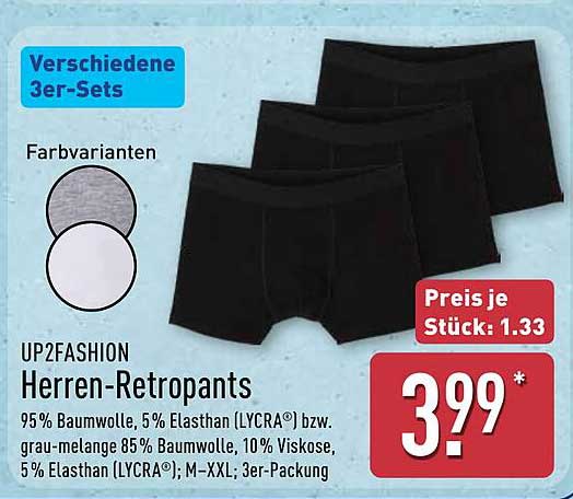 UP2FASHION Herren-Retropants 3er-Pack