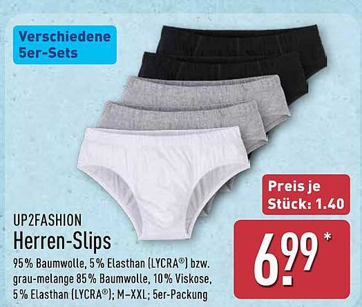 UP2FASHION Herren-Slips 5er-Pack