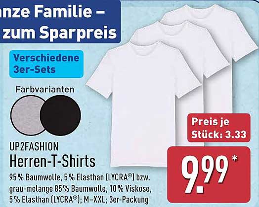 UP2FASHION Herren-T-Shirts – 3er-Pack zum Sparpreis