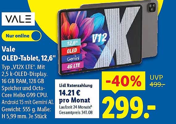 Vale OLED-Tablet, 12,6"