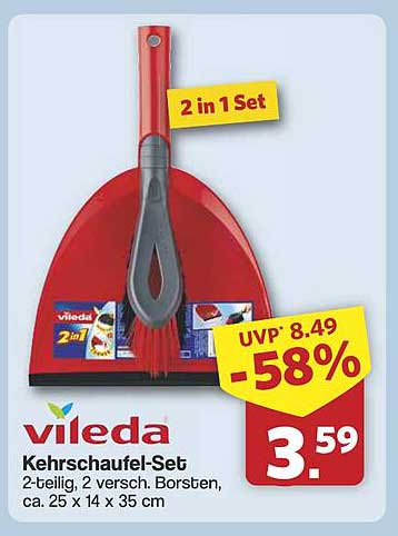 Vileda Kehrschaufel-Set - 2-teilig, praktisch und funktional