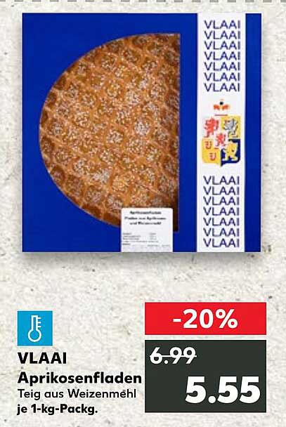 VLAAI Aprikosenfladen Teig aus Weizenmehl je 1-kg-Packg.